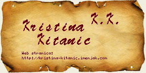 Kristina Kitanić vizit kartica